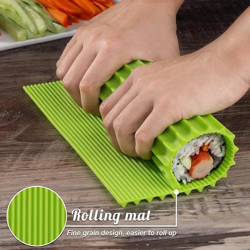 Sushi Mat Bamboo - Silikonowa mata do zwijania sushi imitująca