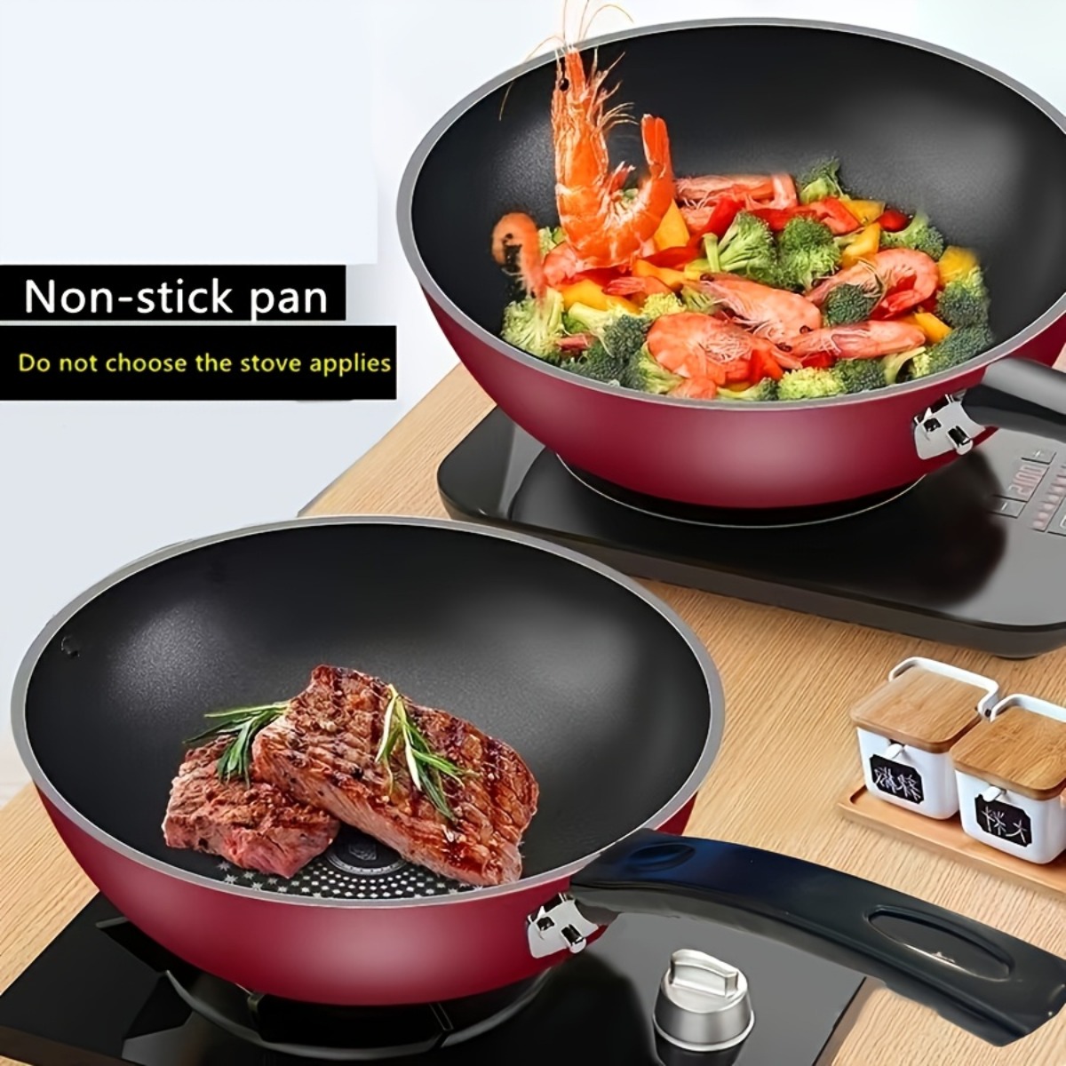 Home Cooking Steak - Patelnia do smażenia z powłoką nieprzywierającą,